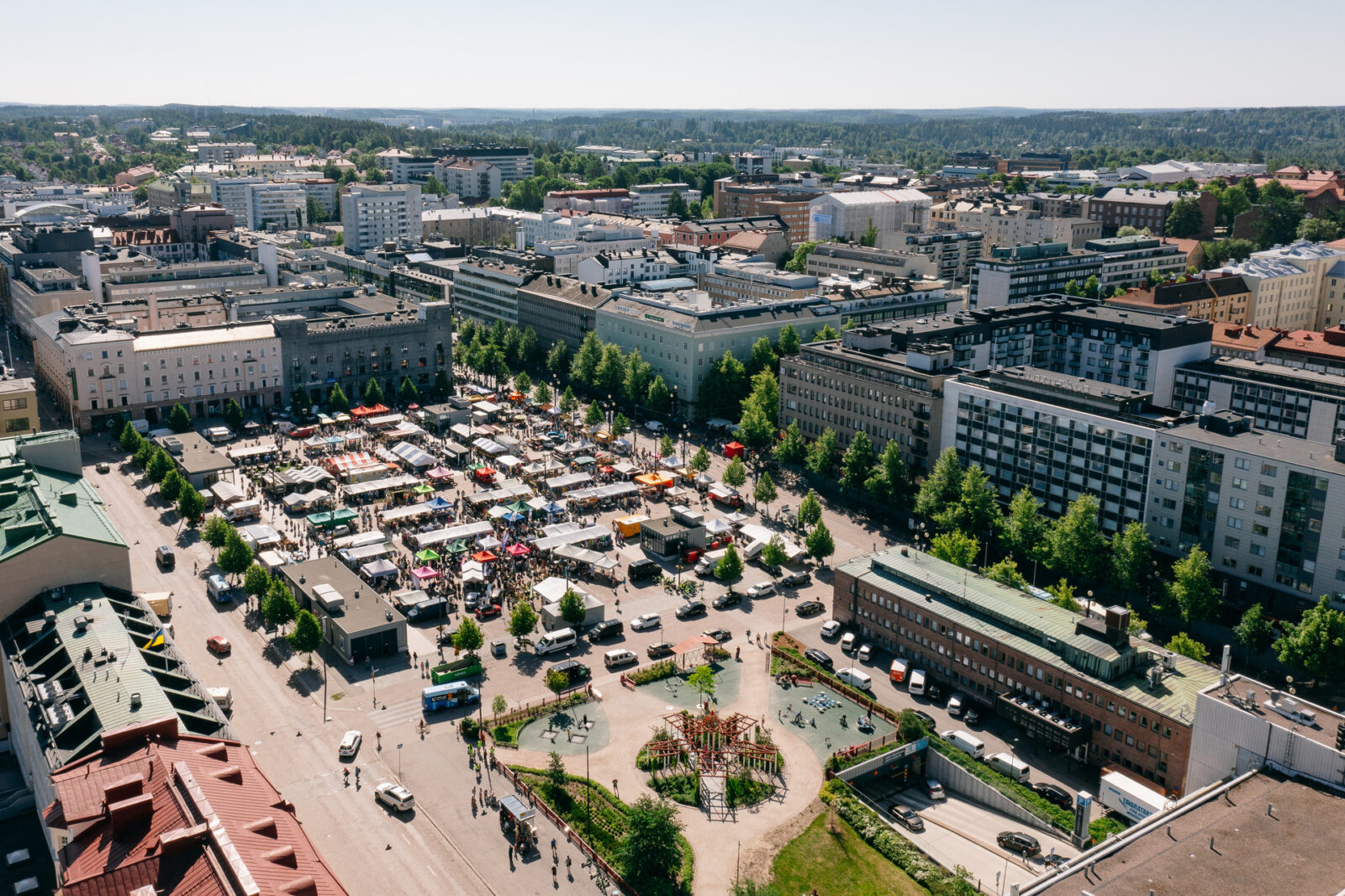 Ilmakuva Lahden torista